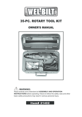 Rotary Tool Kit Owner's Manual