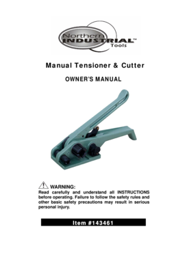 Manual Tensioner & Cutter Owner's Manual