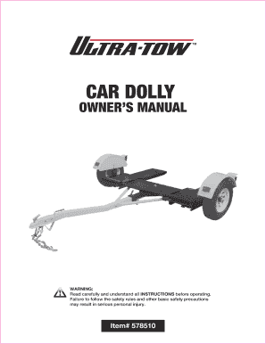Car Dolly Owner's Manual