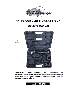 14.4V Cordless Grease Gun Owner's Manual
