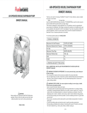 Air-Operated Double Diaphragm Pump Owner's Manual