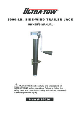 5000 LB Side-Wind Trailer Jack Owner's Manual