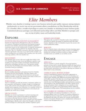 US Chamber of Commerce Elite Membership Application