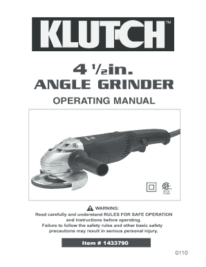 Angle Grinder Operating Manual