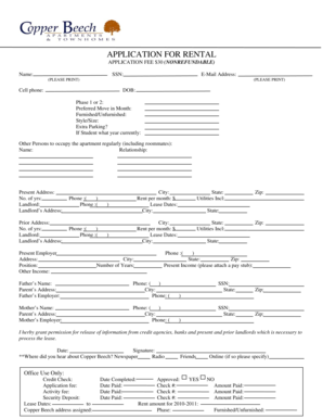 Rental Application Form