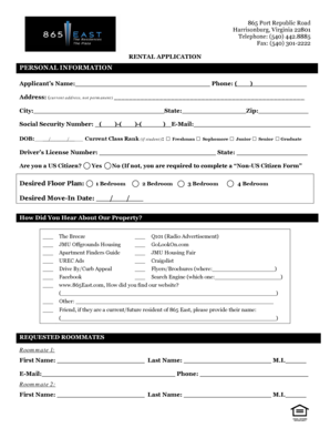 Rental Application Form