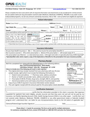 Reimbursement form for patients who use nonparticipating retail or ...