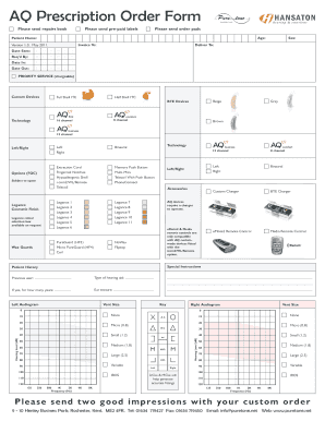 AQ Prescription Order Form