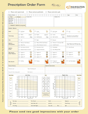Hearing Aid Prescription Order Form
