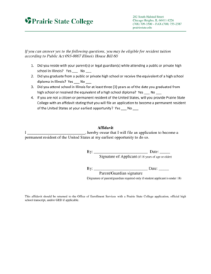 Illinois Resident Tuition Affidavit