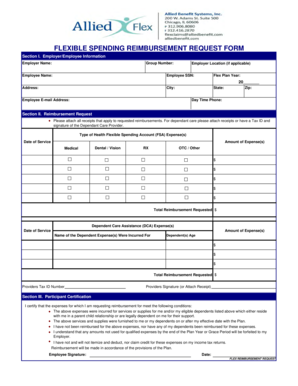 Flexible Spending Reimbursement Request Form