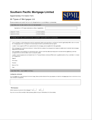Southern Pacific Mortgage Application Form