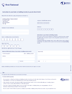 UK Direct Debit Instruction Form