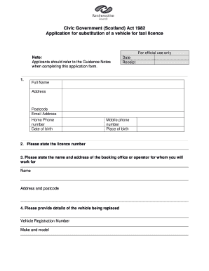 Substitution of Vehicle for Taxi Licence - Renfrewshire Council - renfrewshire gov