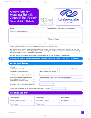 UK Housing Benefit Claim Form