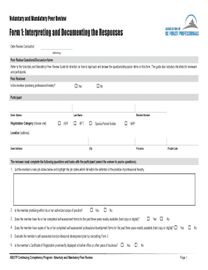 Voluntary and Mandatory Peer Review Form