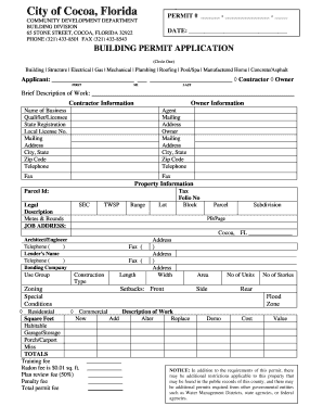 City of Cocoa Building Permit Application
