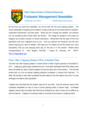 West Virginia Furbearer Trapping Report Form
