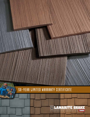 TAMKO 50-Year Limited Warranty Certificate