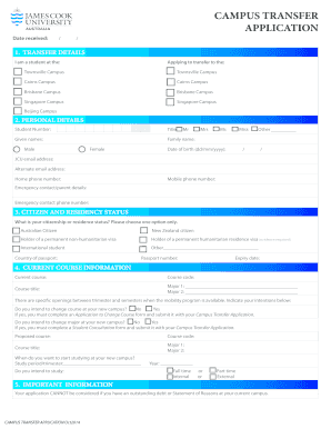 Campus Transfer Application Form
