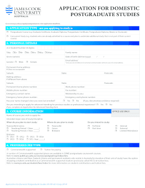 Application for Domestic Postgraduate Studies