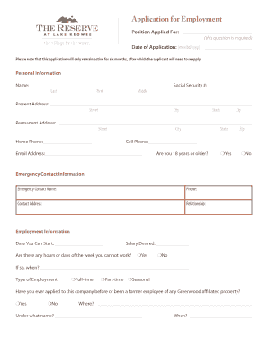 Application for Employment