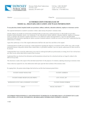 Authorization for Release of Medical Information