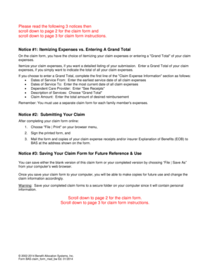 Health Care FSA Claim Form