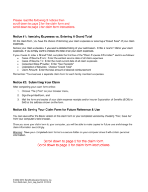 Dependent Day Care FSA Claim Form