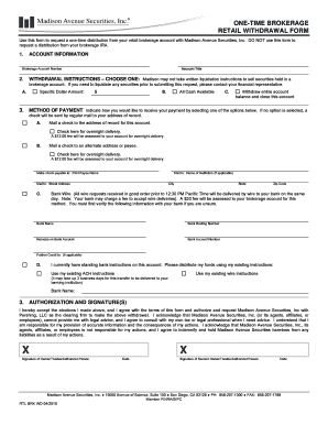 Retail Brokerage Withdrawal Form