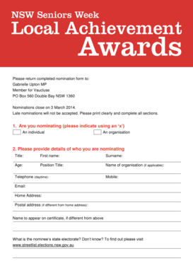 NSW Nomination Form