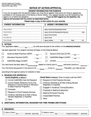 California Child Care Approval Notice