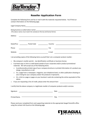 Reseller Application Form