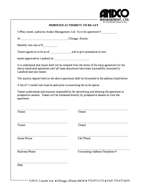 Modified Authority to Re-Let