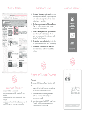 NSTU Substitute Teacher Forms