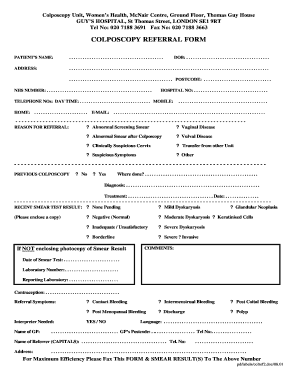 Colposcopy Referral Form