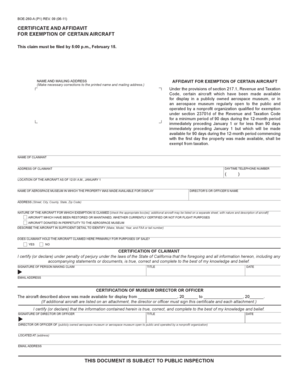 Affidavit of correction - Certificate and affidavit for exemption of certain aircraft - Kern County ...
