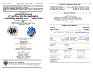 2013 AKC National Agility Championship Entry Form
