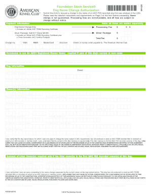 AKC Dog Name Change Authorization