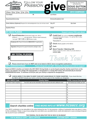 NC SECC Donation Pledge Form
