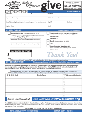 NC SECC Donation Form