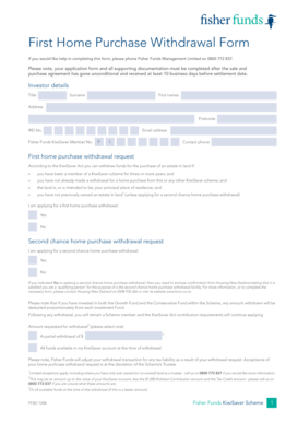 First Home Purchase Withdrawal Form