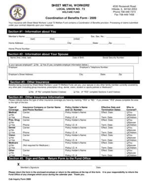 Coordination of Benefits Form