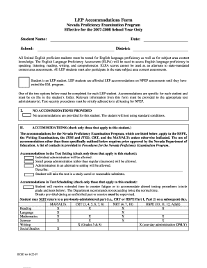 LEP Accommodations Form