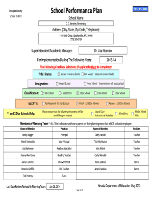 School Performance Plan - Douglas County School District