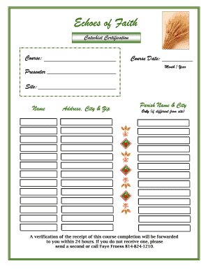 Catechist Certification Course Completion