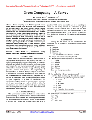 Green Computing Survey Questionnaire