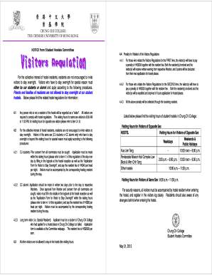 Visitor book template - Application Form for Visitor to Stay Overnight in CCC Student Hostel - cuhk edu