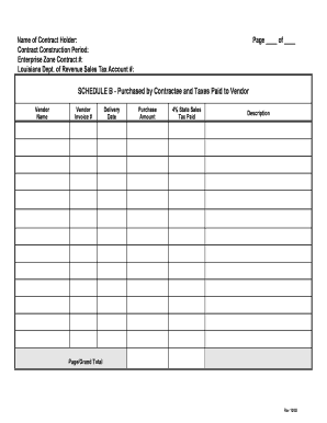 Louisiana Sales Tax Contract Form