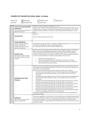 Teacher Student Learning Goal Template